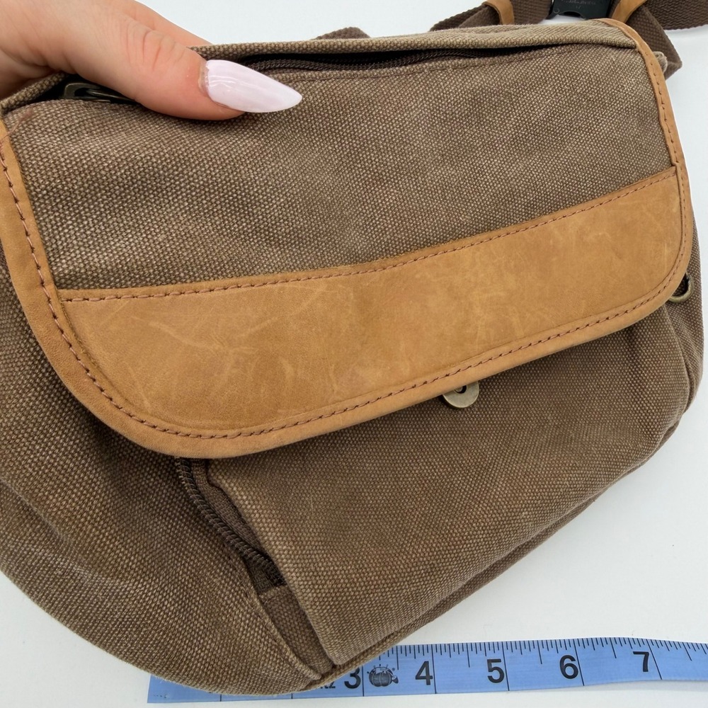 LL Bean Gorpcore Vintage Heavyweight Canvas Fanny Pack Waist Belt Bag Tan Brown - Picture 4 of 10